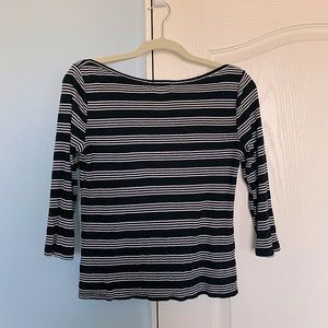 PST Los Angeles Black & White Striped Top